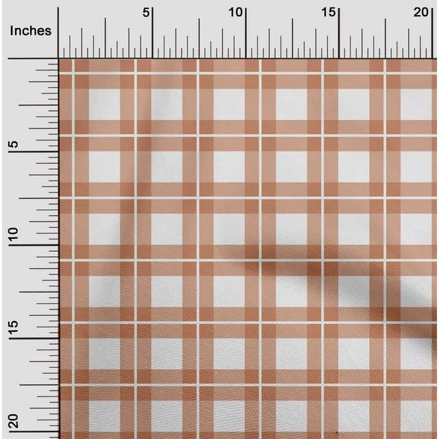 oneOone Viscose Chiffon Rose Brown Fabric Gingham Check Sewing Craft Projects Fabric Prints By Yard 42 Inches Wide