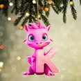 thumbnail image 4 of Christmas Cute Pink Dragon Pendants, 26 Letters Christmas Ornament with Surprise, 3.15in 2D Cute Dragon Acrylic Set Decor, Christmas Tree Hanging Pendant Collectible for Kids Adults Gifts, 4 of 5