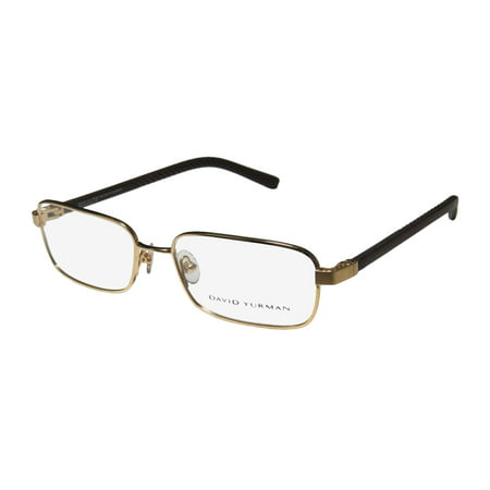New David Yurman 615 Mens/Womens Designer Full-Rim Titanium Gold / Brown Titanium Sleek Made In Japan Frame Demo Lenses 55-17-135 Eyeglasses/Eye Glasses