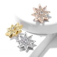 thumbnail image 4 of MoBody 14G Prong Set Paved CZ Starburst Dermal Anchor Top Surgical Steel Internally Threaded Dermal Anchor Body Piercing Top (Rose Gold-Tone), 4 of 5
