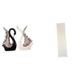 thumbnail image 1 of Figuras de cisne de cerámica y pantalla de lámpara de pie de papel para una acogedora decoración de sala de estar, adorno de estante de aniversario, c, 1 of 8