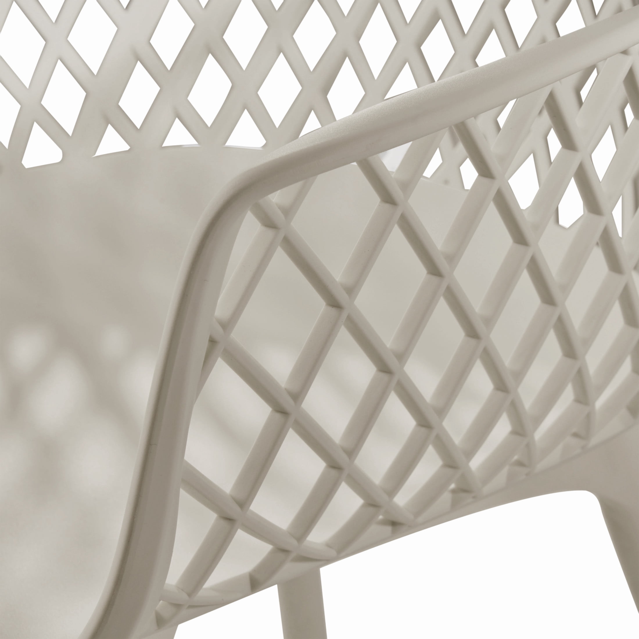 Christopher Knight Home Poppy Plastic Outdoor Dining Chairs Set of 4, Mesh Back Design, Camel