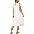 thumbnail image 3 of Vestidos de lino para mujer INSPIRE CHIC, con cuello redondo, corte holgado, sin mangas, vestidos de verano casuales con bolsillos, talla M, color blanco, 3 of 6
