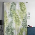 thumbnail image 5 of Sage Green Leaves Semi Sheer Curtains Drapes for Living Room, Bedroom, French Doors Window 84 Inches Long, Summer Botanical Palm Leaf Rod Pocket Chiffon Curtain Drapery Voile Draperies Panel, 5 of 6
