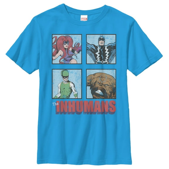Boy's Marvel Inhumans Family  Graphic Tee Turquoise Medium