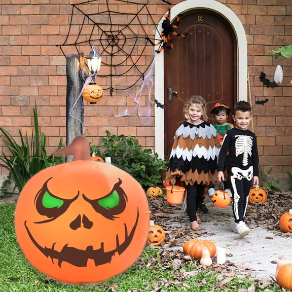 Inflable De Halloween La Merced Calabaza Macabra Plástico Resistente Iluminación Led