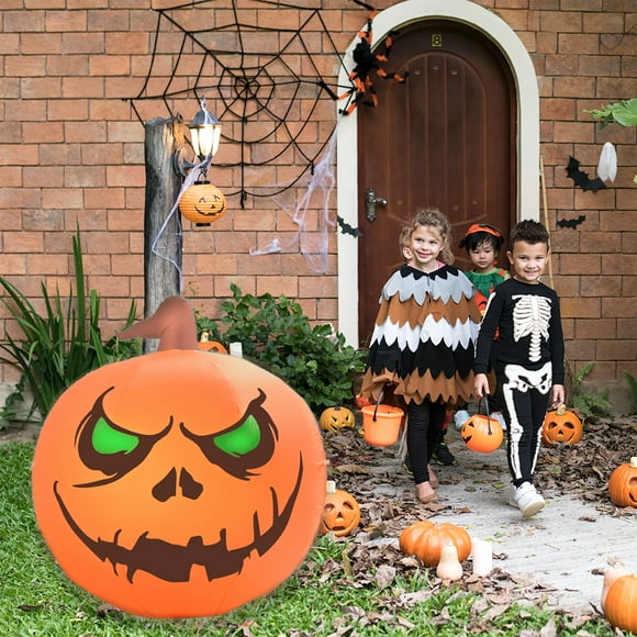 Inflable De Halloween La Merced Calabaza Macabra Plástico Resistente Iluminación Led