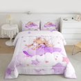 thumbnail image 2 of Castle Fairy Preppy Child Kawaii Rabbit Girl Full Size Comforter Sets 3-Piece,Starry Sky Bedding Comforter Set,Dreamy Princess Lightweight Bedding Sets,Super Cozy Room Decor,Reversible, 2 of 8