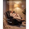 thumbnail image 3 of LAZZO Nursery Recliner Chair, Power 320° Swivel Chair with Cup Holder, Adjustable Armrest, Footrest, Black, 3 of 8