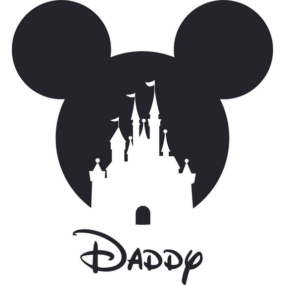 Castle Daddy Cartoon Design Customized Name Wall Decal - Custom Vinyl Wall Art - Personalized Name - Baby Girls Boys Kid Bedroom Wall Decal Room Decor Wall Sticker Decoration Size (10x8 inch)