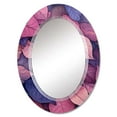thumbnail image 2 of DESIGN ART Designart "Pink Blue Leafs Harmony II" Floral Modern Wall Mirror 20in.x30in., 2 of 4