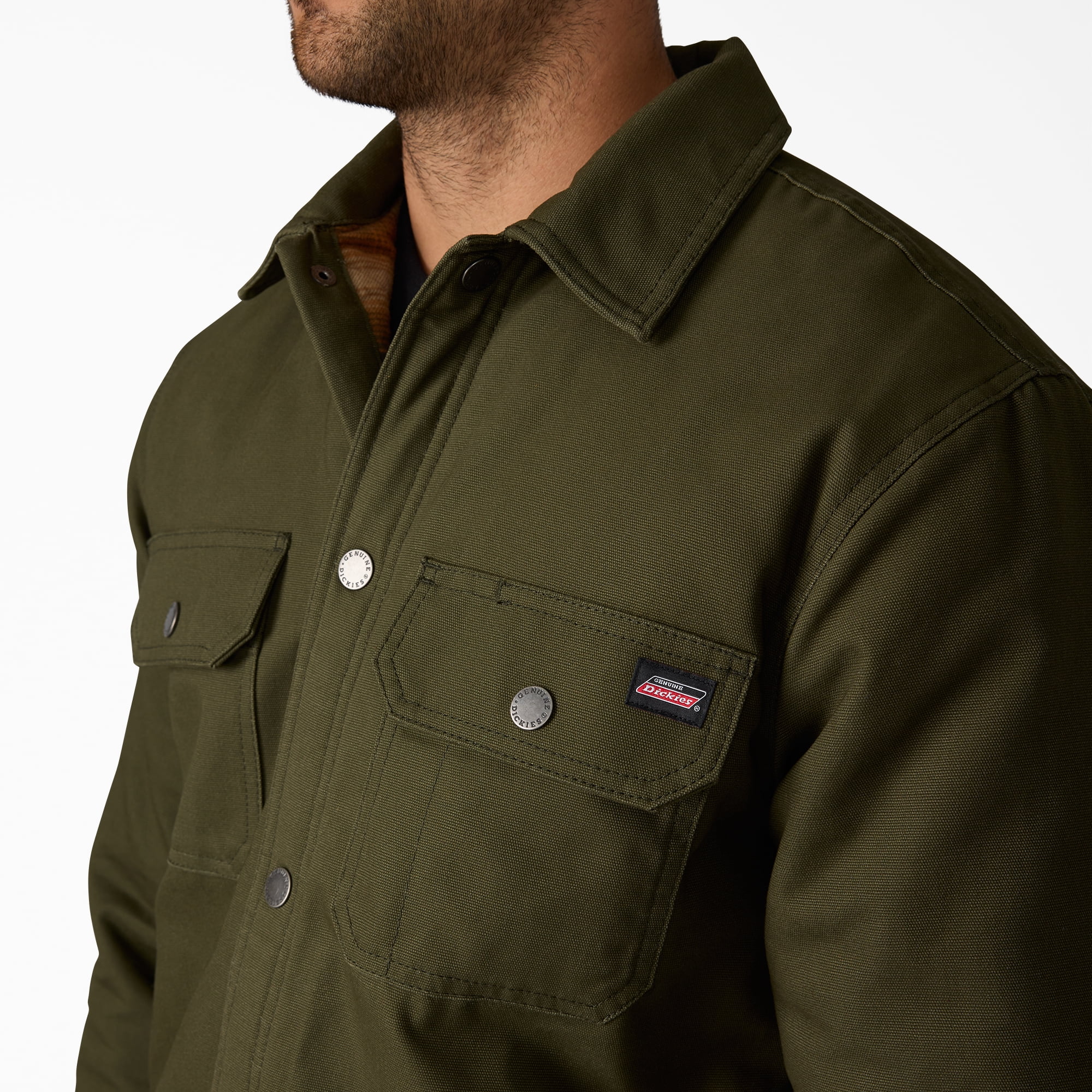 Genuine Dickies Flannel Lined Canvas Shirt Jacket