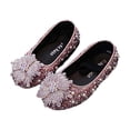 thumbnail image 4 of ZACPNCV Toddler Girls Flat Mary Jane Dress Shoes Flower Girl Comfortable Soft Soled School Wedding Party Shiny Shoes, 4 of 6
