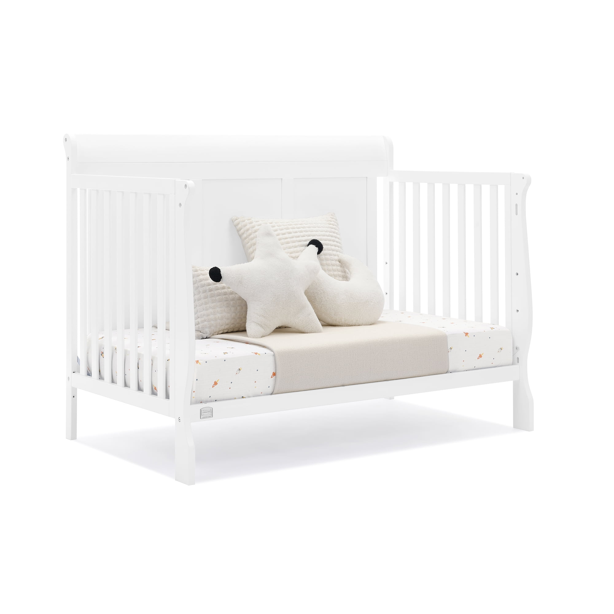 Simmons Kids Carter 6-in-1 Convertible Crib - Greenguard Gold Certified, Bianca White