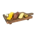 thumbnail image 6 of Woodard & Charles Acacia Wood 16" Raised Footed Rectangular Board Serving Tray with Handle, for Serving Charcuterie, Appetizers, Sushi, Bread, Meat, Fruit, and More, 6 of 8