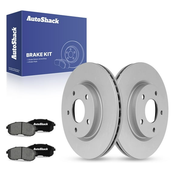 AutoShack Front Vented Coated Brake Rotors   Ceramic Pads 6-PC Brake Kit Replacement for 2017-2019 Nissan Sentra 2011-2017 Nissan Juke ArmorStop 11.64" (295.7 mm)