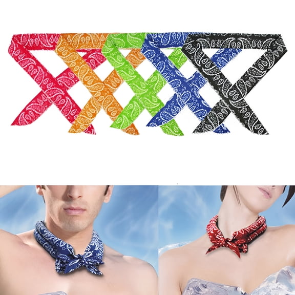 TELOLY 2026 New Unisex Leaves Print Cool Bandana Ties Neck Wrap Cooler Headband Ice Cold Scarf for Running, Hiking, Cycling, Outdoor Sports, Travel