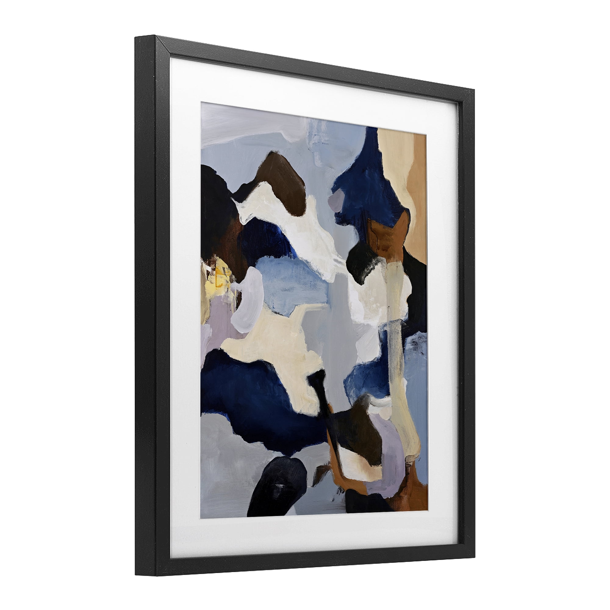 Cool Tones Composition Black Framed Print Under Glass, design by Design Fabrikken