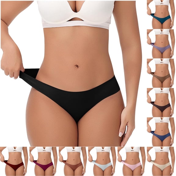 Ashirexll Ladies Underwear Panties, Plus Size Underwear for Women, Womens Solid Color Low Waist Comfortable Breathable Briefs