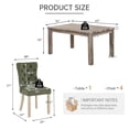 thumbnail image 4 of Farmhouse Velvet Dining Table Chair Set of 6, Rectangular Wooden Table& 6 Upholstered Diamond Tufted Parsons Chair with Nailhead Trim, Ergonomical Armless Chair Set for Dining Room, Kitchen, 4 of 9