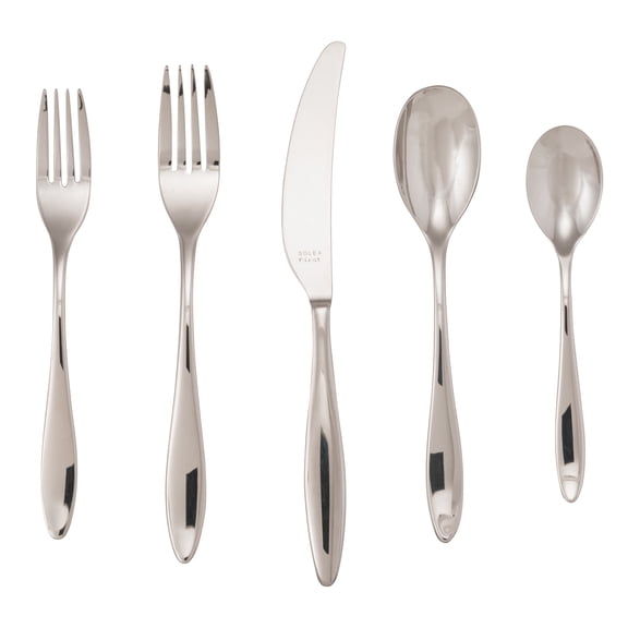 10 Strawberry Street Terra 20 Piece 18/10 Stainless Steel Flatware Set, Silver