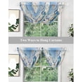 thumbnail image 5 of Waterfall Valances for Windows, Blue Ombre Butterfly Kitchen Sheer Valance Curtains, Pastoral Farmhouse Butterflies Rod Pocket Elegant Swag Valances for Living Room Bedroom, 47.2"x38.5", 1 Panel, 5 of 8