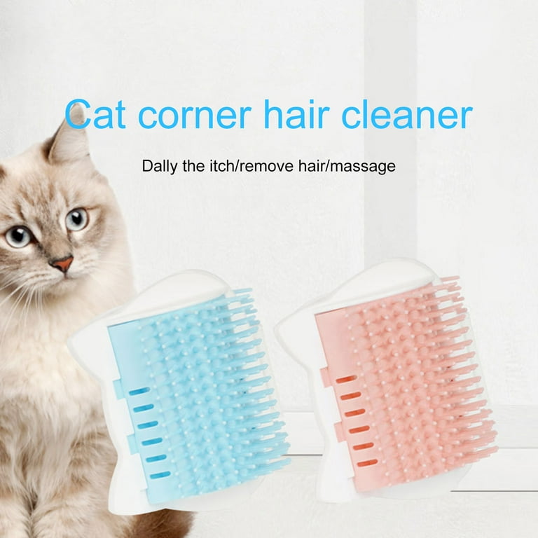 wirlsweal 1 Set Cat Brush Soft Comb Teeth Massage Wall Corner Pet Kitten Cat Self Groomer Comb with Catnips Pet Supplies