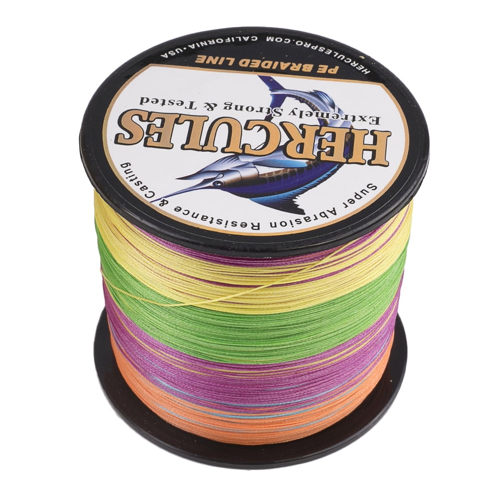 HERCULES Super Cast 1000M 1094 Yards Braided Fishing Line 15 LB Test for Saltwater Freshwater PE Braid Fish Lines Superline 8 Strands - Multicolor, 15LB (6.8KG), 0.16MM