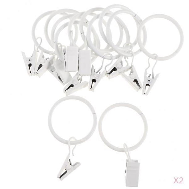24 piezas cada paquete de anillos con clips para cortinas, cortinas decorativas de metal fuerte