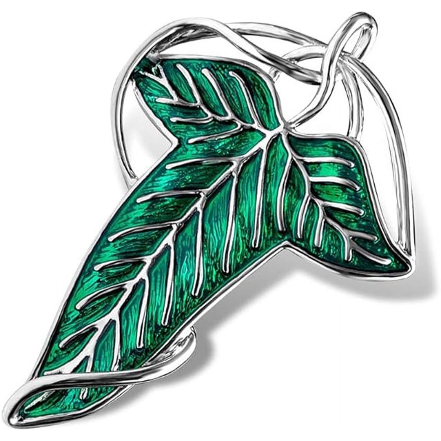 Broche elegante de hoja de árbol verde de elfo de Navidad para mujer y hombre, traje, colgante, collar, capa, broche, joyería