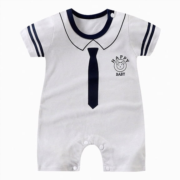 Baby Onesies Boy Baby Boy Romper Gentleman's Collared Polo Shirt Bow Tie short Sleeve Jumpsuit One-Piece Outfit