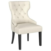 Pemberly Row Fabric Upholstered Dining Side Chair Beige and Black