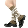 thumbnail image 4 of Hwkond Christmas Socks for Women Thickened Christmas Socks With Snowflake Deer Patterns Winter Warm Ankle Cuffs Cozy Knitted Leg Warmers Stacking Socks And Woolen Sock Covers For Fall Winter, 4 of 6