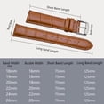 thumbnail image 5 of BISONSTRAP Watch Bands 18mm, Alligator Embossed Leather Watch Straps, Toffee Brown with Silver Buckle, 5 of 6