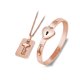 thumbnail image 1 of Minnieouse Pareja cerradura y llave collar de acero corazón joyería Kit ceremonia fiesta banquete romántico colgante joyería conjunto regalo Ropa, zapatos y accesorios Miscelánea Oro rosa Minnieouse AP012152-03B, 1 of 6