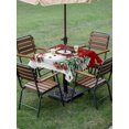 thumbnail image 3 of Outdoor Tablecloth with Umbrella Hole and Zipper, Red Christmas Square Table Cloth 60x60 Inch Waterproof Tablecloth, Xmas Snowman Trees Watercolor Snowflakes Picnic Table Cover for Patio Camping, 3 of 7