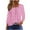 Y033#Pink, variant on Ichuanyi 3/4 Length Sleeve Womens Tops Dressy Casual Asymmetrical Neck Buttoned Polka Dot Pullover Tunics Summer Cute Blouses Tees Shirts