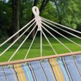 thumbnail image 6 of Sterling Sports Cotton Hammock with Wooden Spreader for Outdoor Patio Yard Poolside, 4ft Wide for 1 Person, 420 lbs Capacity, Blue Waves, 6 of 9