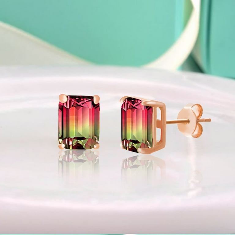 イヤリング Watermelon Earrings - Shourouk - Strass - Multi Inspired by You Emerald Cut Simulated Watermelon Tourmaline
