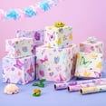 thumbnail image 4 of A house of tools Butterfly Wrapping Paper Rolls - 3 Short Rolls Butterfly Birthday Gift Wrap Paper for Kids Girls Birthday Party Packing Supply Purple Wrapping Paper with Cut Lines 17 in x 10 ft, 4 of 14