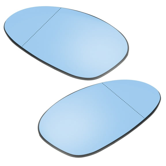1 Pair Car Side Heated Blue Tinted Mirror Glass w/ Backing for BMW E82 E90 E91 E92