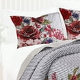 thumbnail image 3 of Benjara Dublin 2 Piece Reversible Pinstripe and Floral Border Twin Quilt Set, Multicolor, 3 of 3