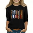 thumbnail image 2 of GERsome 4th of July Patriotic T-Shirts for Girls American Flag 3/4 Sleeve Crewneck Tops USA Flag Stars Stripes Graphic Tee, 9-10 Years, 2 of 4