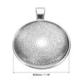 thumbnail image 2 of Uxcell Pendant Trays with Transparent Glass Cabochons, 20 Sets 30mm Round Bezel Trays Pendant Dome Tiles, Silver Gray, 2 of 6
