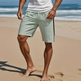 thumbnail image 4 of BLCHUNen Mens Summer Beach Shorts Drawstring Elastic Side Zipper Casual Shorts with Pockets, 4 of 9