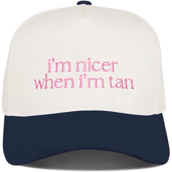 I’m Nicer When I’m Tan Hat, Funny Summer Trucker Cap for Women, Embroidered Beach Hat, Vacation Vibes Snapback, Sassy Sun-Lover Gift