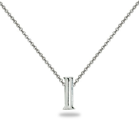 L Letter Initial Alphabet 925 Silver Necklace, 15 inches with extender