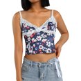 thumbnail image 2 of Yuemengxuan Ladies Simple Style Midriff-baring Camisole, V-neck Lace Edge Sleeveless Top, 2 of 9