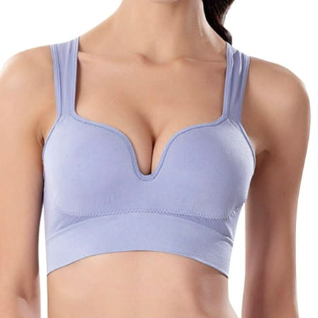 

miayilima bra for women seamless sleep sports bra with no steel ring thin and shockproof yoga gathered u back bra size s
