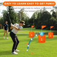thumbnail image 3 of Orange 3PCS Backyard Golf Game, Set with:3Pop-Up Holes + 3 Flags + 6 Tee Boxes + 3 Game Balls + 1 Carrying Bag + 3 Connecting Ropes + 1 Scoreboard + 2 Clubs + 3 Golf Balls + 1 Manual,Outdoor, 3 of 6